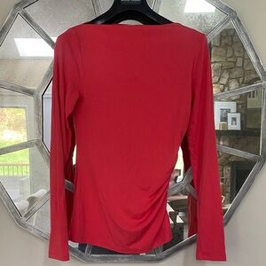 Babaton Red Long Sleeve Boat Neck Top